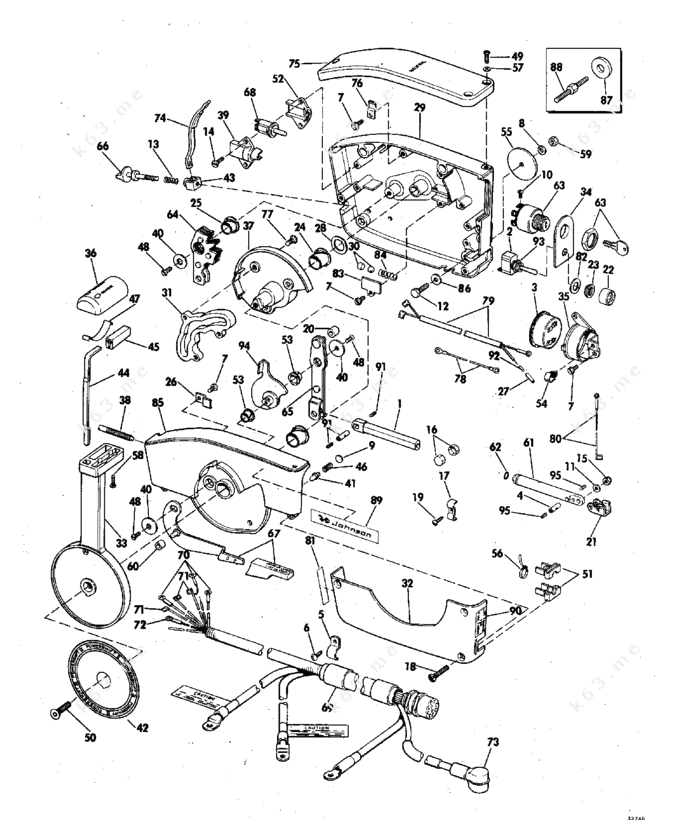 johnson outboard control box diagram